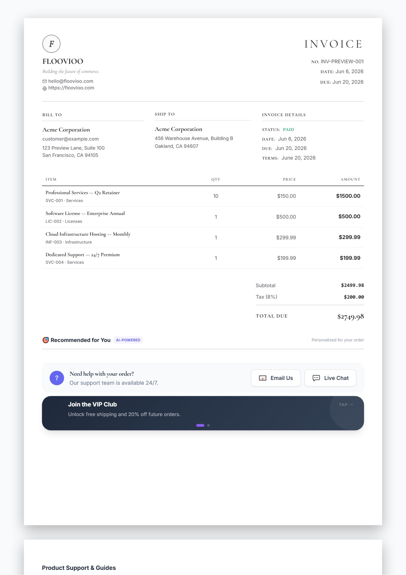 Classic Invoice template